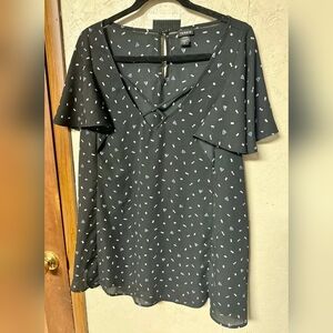 Torrid Black Blouse with White Accents